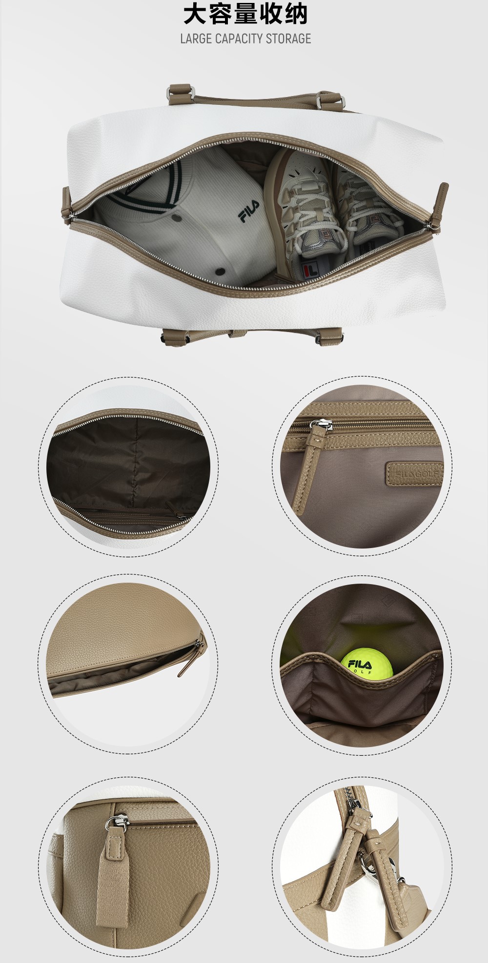 FILA CORE ATHLETICS GOLF BOSTON BAG Unisex HandBag (Beige)
