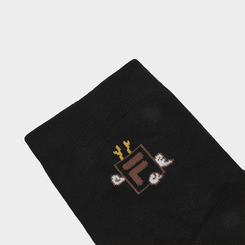 [ CNY Collection ] FILA CORE WHITE LINE ORIGINALE Men's Middle Socks in Black