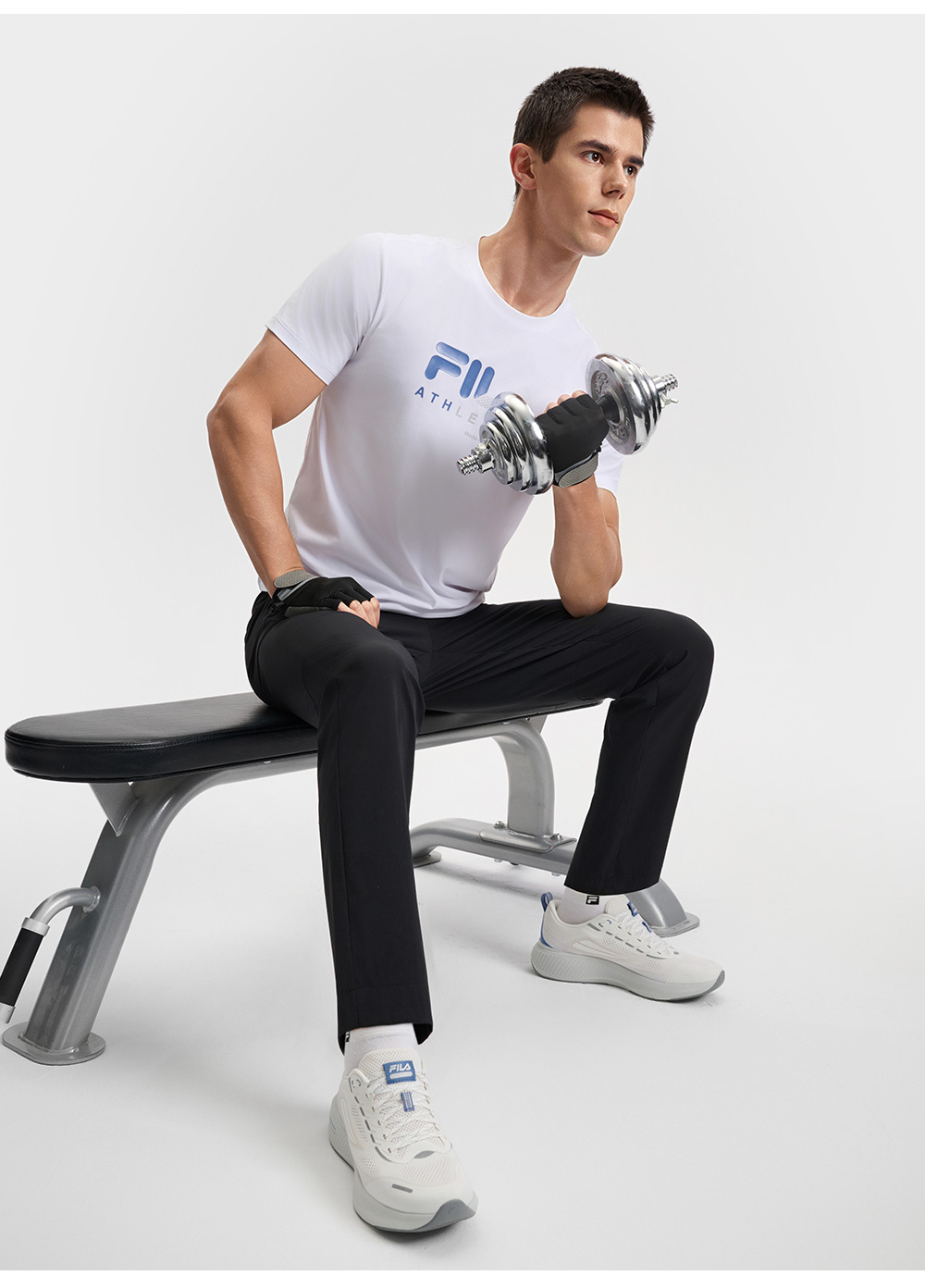 FILA CORE ATHLETICS FITNESS MEN ARTE ELEGANTE Men Short Sleeves T-Shirt (Orange / White)