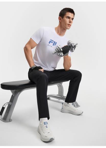 FILA CORE ATHLETICS FITNESS MEN ARTE ELEGANTE Men Short Sleeves T-Shirt (Orange / White)