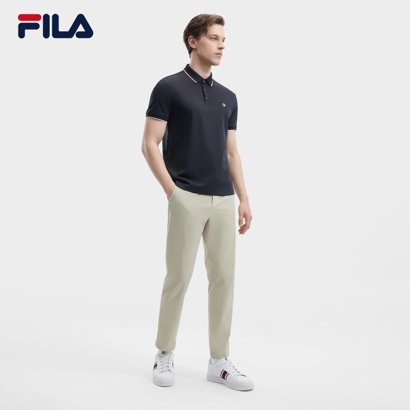 FILA CORE CROSS OVER MODERN HERITAGE Men Short Sleeve Polo (Navy / White)