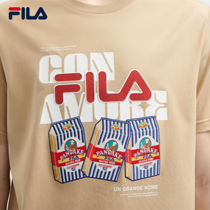 FILA CORE WHITE LINE Men's Short Sleeve T-shirt in Light Khaki