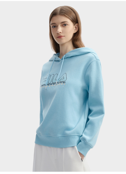 FILA CORE LIFESTYLE WHITE LINE GRENOBLE Women Hoodie (Light Blue)