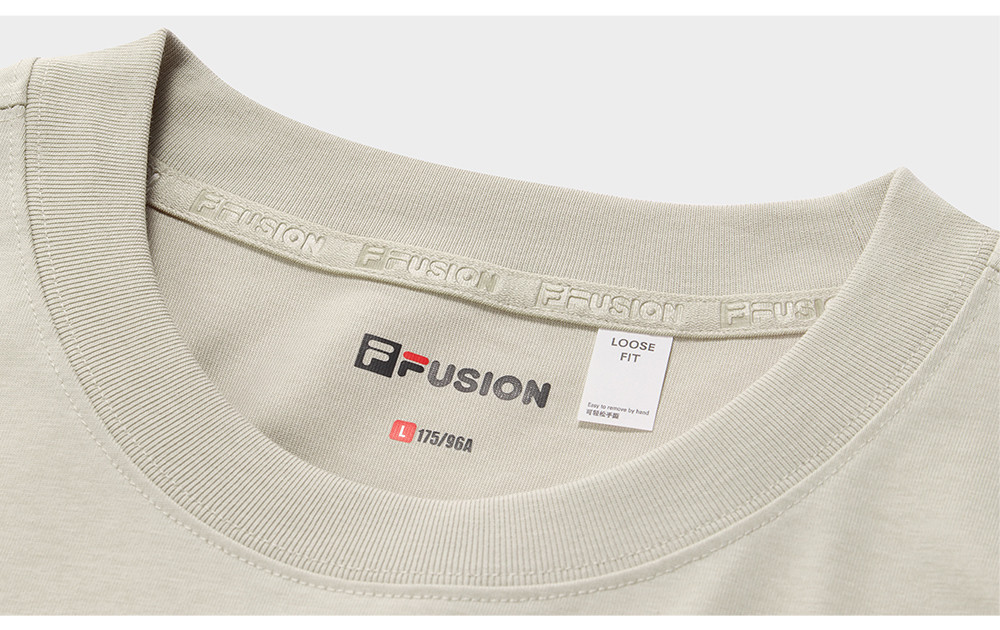 FILA FUSION INLINE FUSION X WORKWEAR WAVE BEAT Men Short Sleeves T-Shirt (Beige / White)