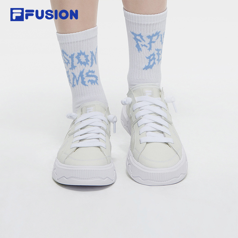 FILA FUSION POP III SE FUSION SKATEBOARDING Women's Lifestyle Sneakers (Black / White / Yellow Shoes)