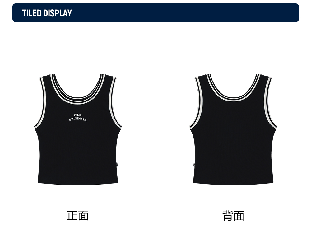 FILA CORE LIFESTYLE ORIGINALE DREAMS ON THE COURT Women Knitted Sleeveless Top (Black / White)