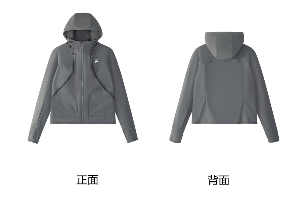 FILA FUSION INLINE URBAN TECH VR IN VIRTUAL REALITY Women Woven Jacket (Grey / Ash)