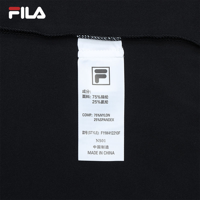 FILA CORE WHITE LINE BLUE Men's Long Sleeve Polo in Black