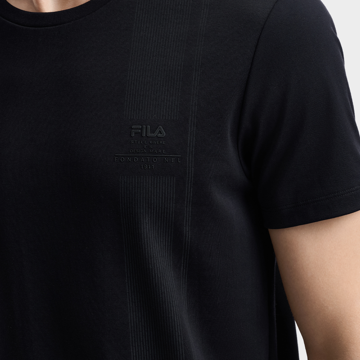 FILA MEN'S WHITE Knitted Short Sleeve Top