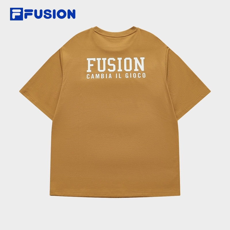FILA FUSION BASKETBALL INLINE UNIFORM Men's Short Sleeve T-shirt (White / Brown - Cotton)