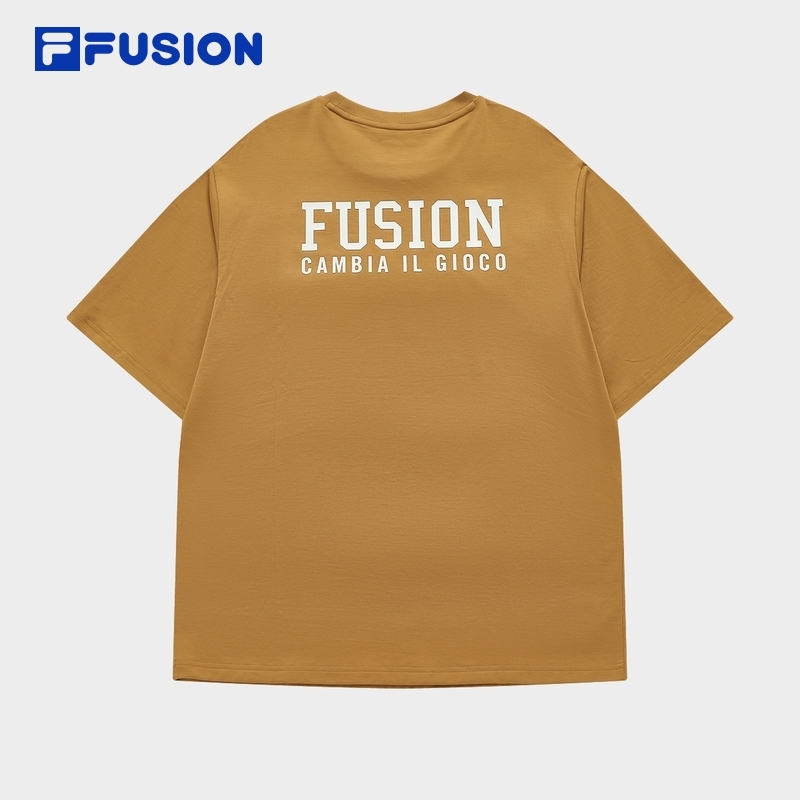 FILA FUSION BASKETBALL INLINE UNIFORM Men's Short Sleeve T-shirt (White / Brown - Cotton)