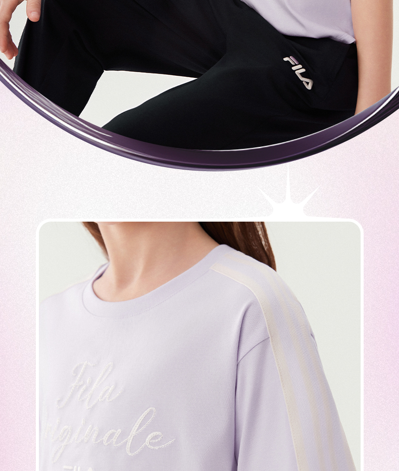 (130 - 165cm) FILA KIDS ORIGINALE Girl's Short Sleeve T-Shirt