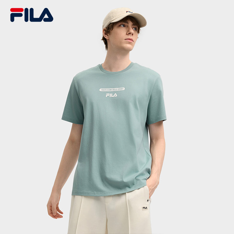 FILA CORE LIFESTYLE ORIGINALE VANGUARD EXPLORATION Men Short Sleeves T-Shirt (Black / Light Green / White)