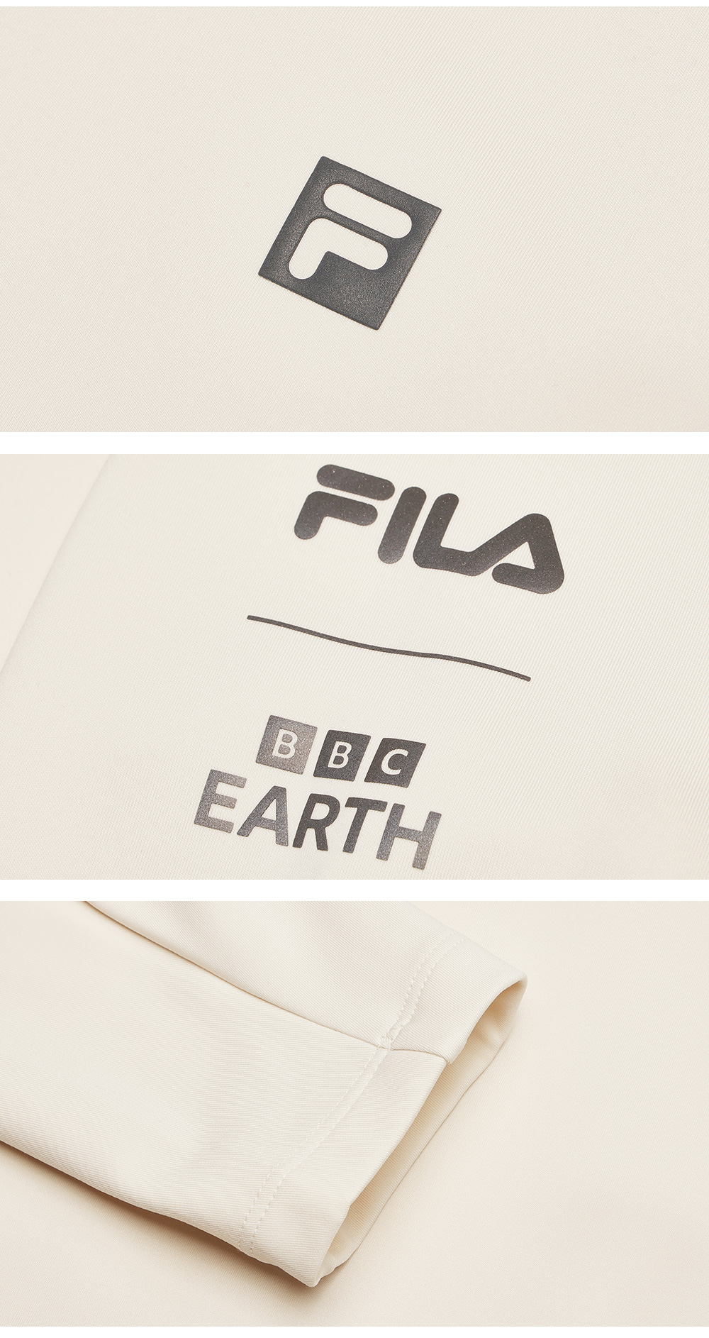 FILA CORE ATHLETICS EXPLORE X BBC EARTH PATHWAYS OF WONDER Men Long Sleeve Top (Beige / Black / Olive Green)