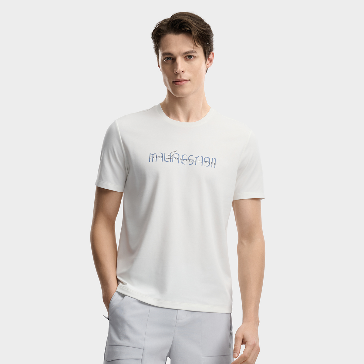 FILA MEN'S WHITE Knitted Short Sleeve Top
