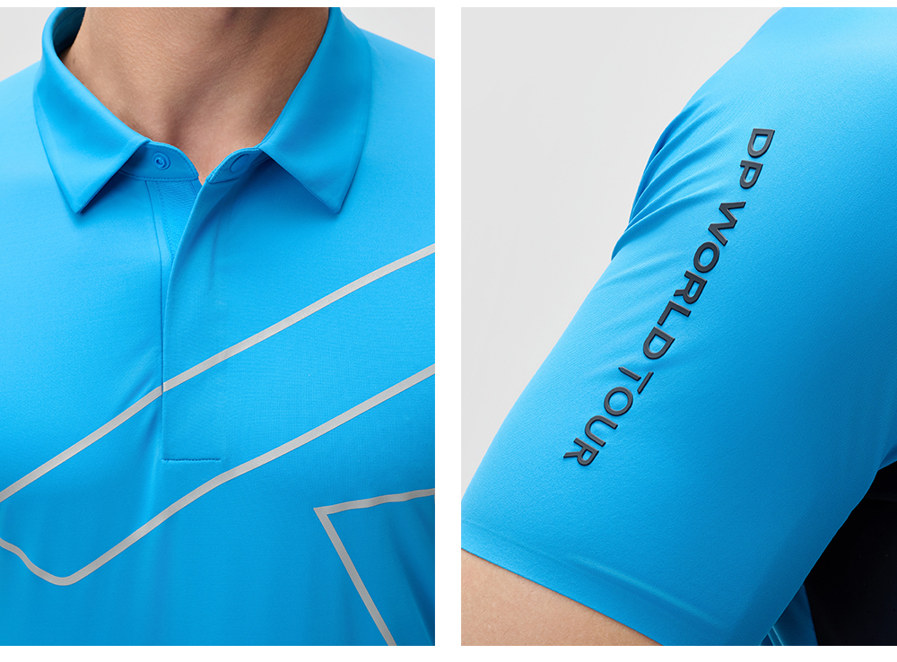 FILA CORE ATHLETICS GOLF (DP WORLD TOUR) Men Short Sleeve Polo (Blue)