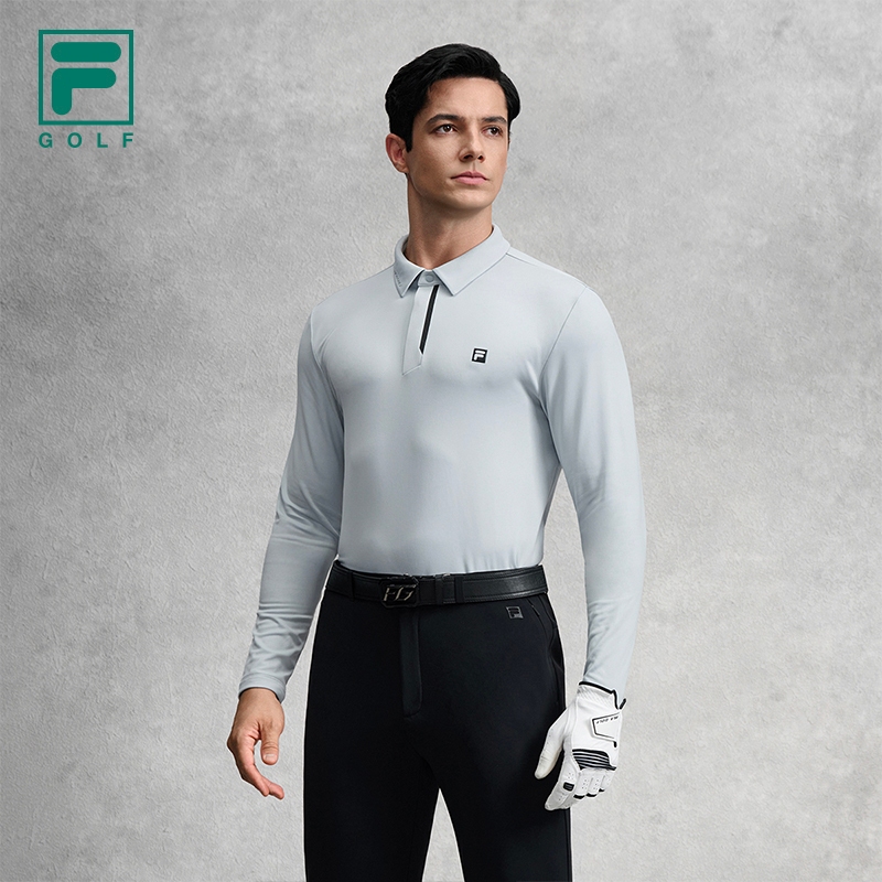 FILA CORE GOLF Men Sunscreen Sunscreen Long Sleeve Polo(Light Blue)