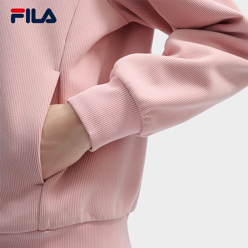 FILA CORE LIFESTYLE WHITE ORTISEI Women Hooded Jacket (Pink)