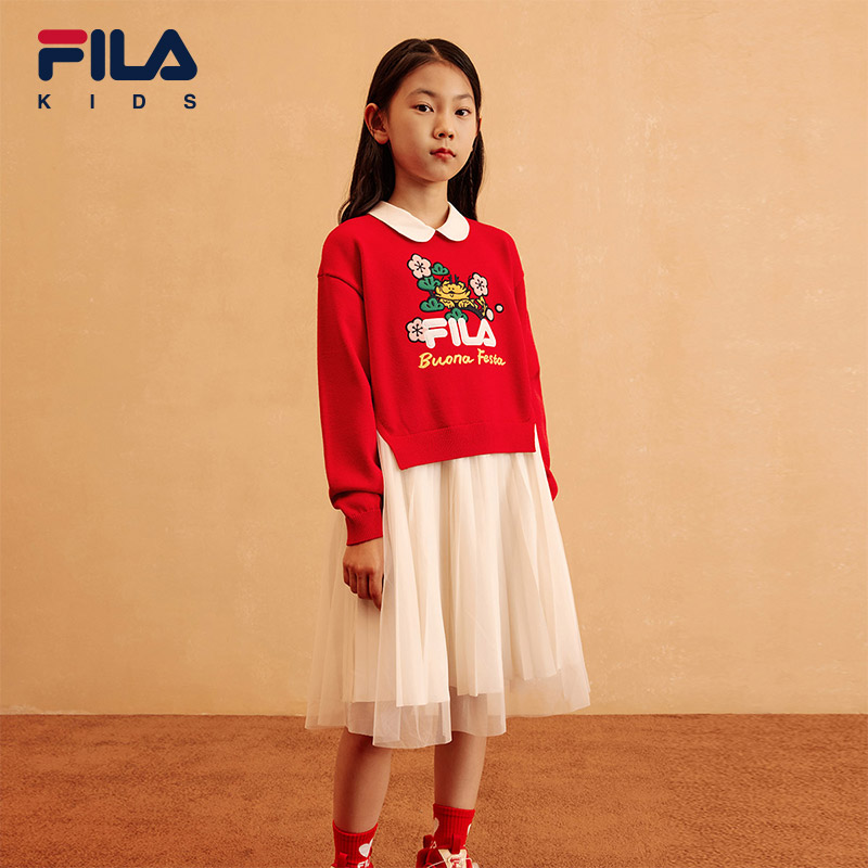 [ CNY Collection ] FILA KIDS ORIGINALE Chinese New Year Girl's Dress in Red