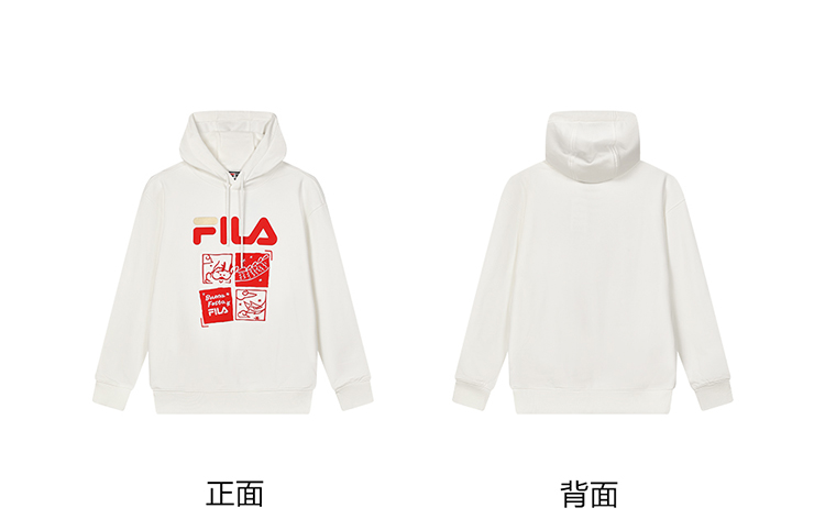 [ CNY Collection ] FILA CORE WHITE LINE ORIGINALE Men's Hooded Sweater in Red Chinese New Year