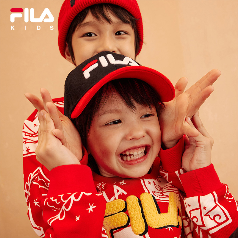 [ CNY Collection ] FILA KIDS ORIGINALE Boy's Pullover Sweater in Full Print Chinese New Year