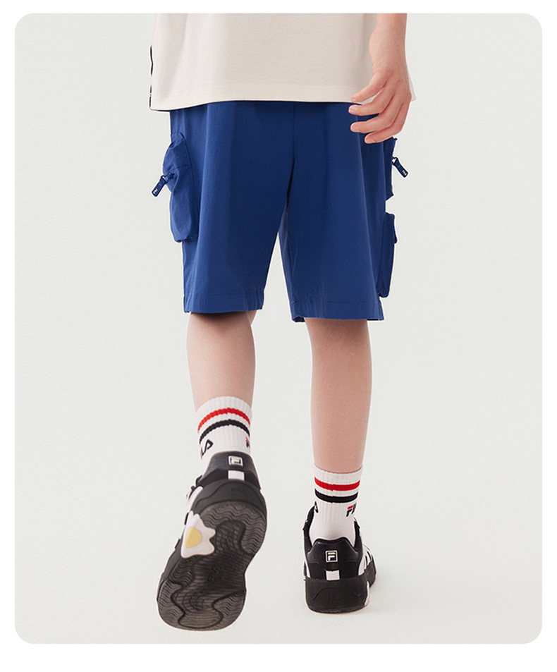 (130-170cm) FILA KIDS ORIGINALE Boy's Knit 5 Inch Pants in Navy / Blue