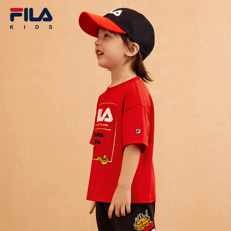[ CNY Collection ] FILA KIDS ORIGINALE Chinese New Year Boy's Short Sleeve T-shirt in Red