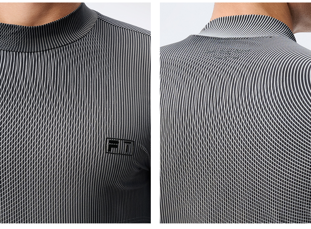 FILA CORE ATHLETICS GOLF DP WORLD TOUR MONOGRAM STRIPE Men Long Sleeve Top (Full Print)