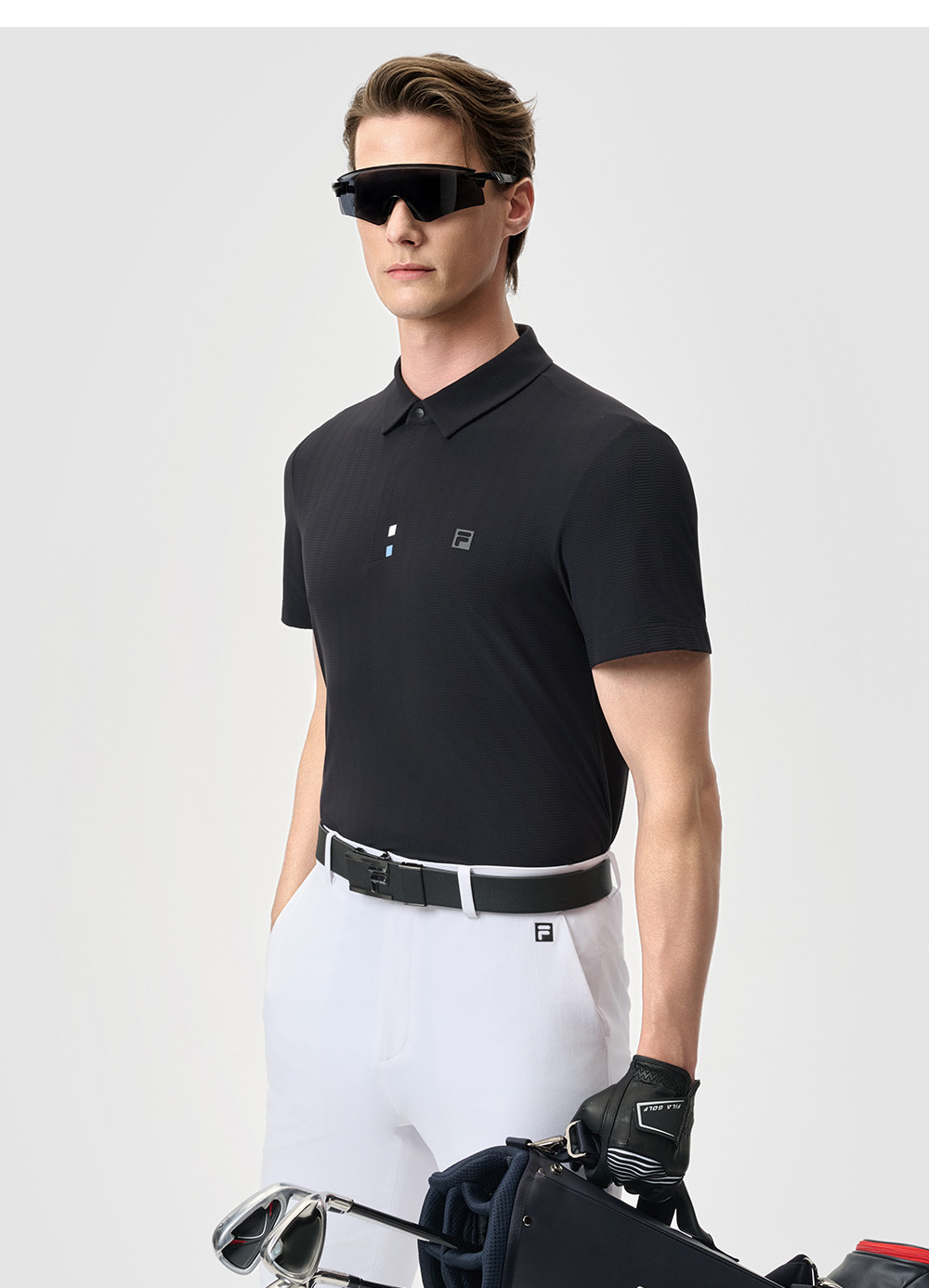 FILA CORE ATHLETICS GOLF STATELY FLORAL Men Polo T-shirt (Black)