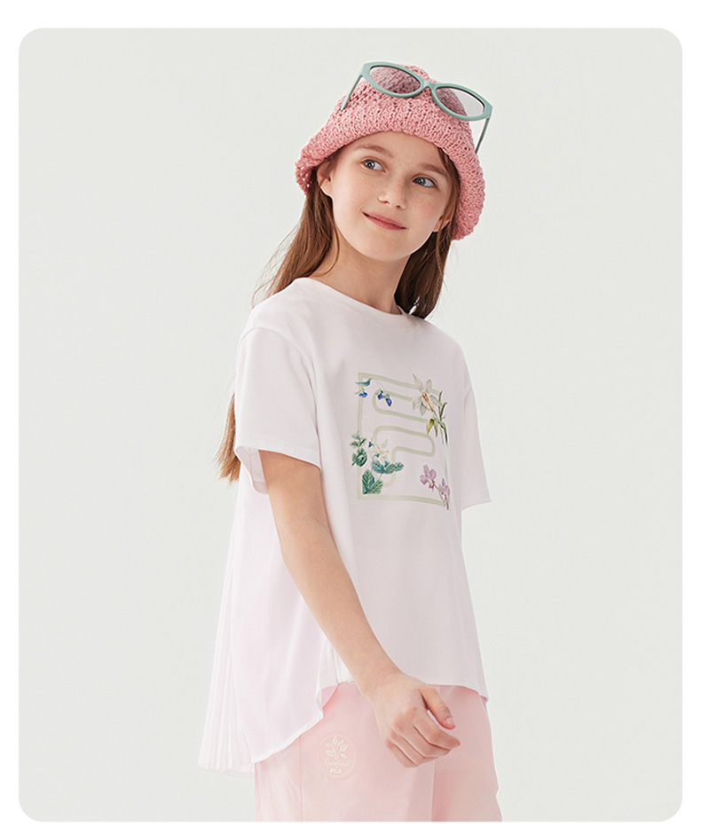 FILA KIDS WHITE LINE Girl's Short Sleeve T-Shirt