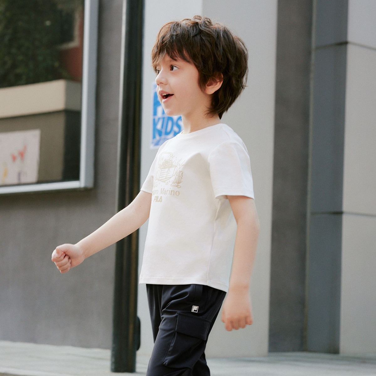 FILA KIDS WHITE LINE Boys Short Sleeves T-Shirt