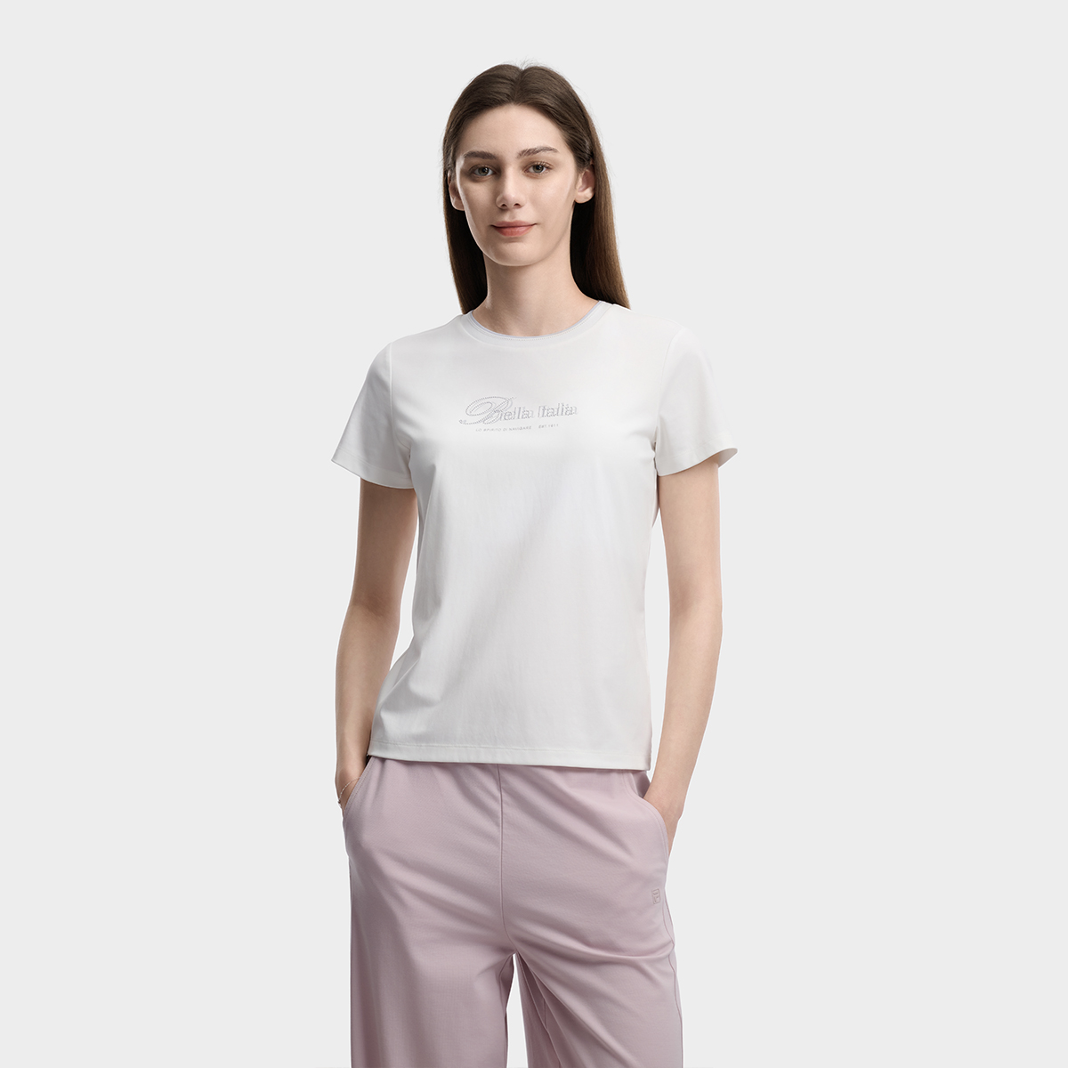 FILA WOMEN'S WHITE Knitted Short Sleeve Top