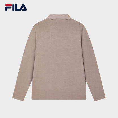 FILA CORE LIFESTYLE BLUE QUADRILATERO AESTHETICS Men Long Sleeve Polo (Black / Brown)