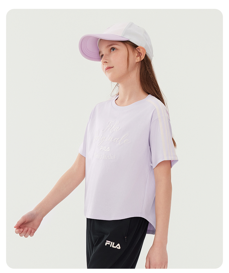 (130 - 165cm) FILA KIDS ORIGINALE Girl's Short Sleeve T-Shirt