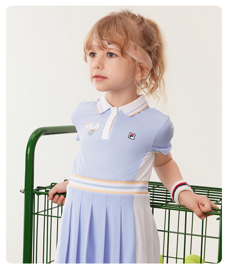 (105 - 130cm) FILA KIDS TENNIS Girl's Dress with Inner Shorts in Purple