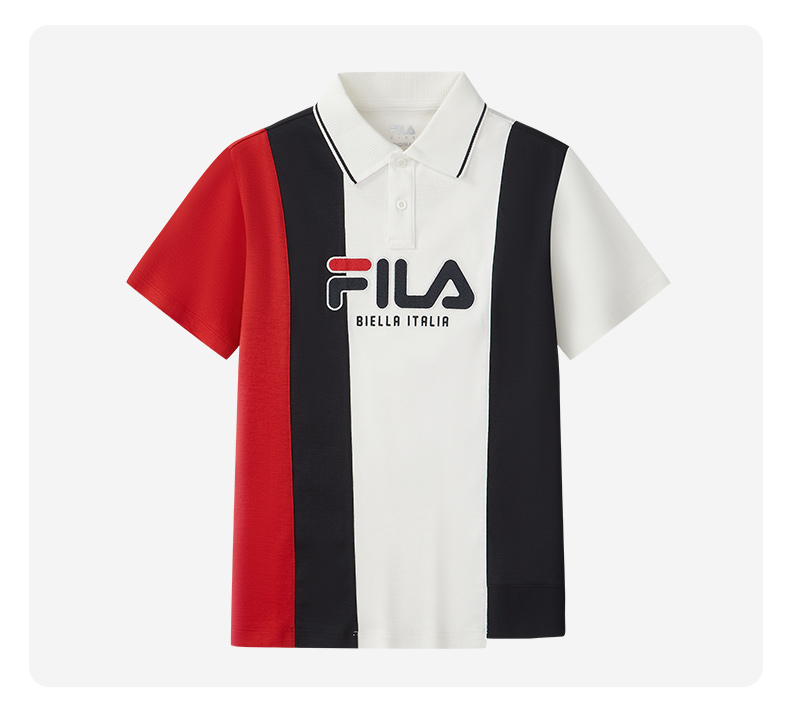 (130-175cm) FILA Kids Boys Polo Short Sleeve Tee T-shirt in blue