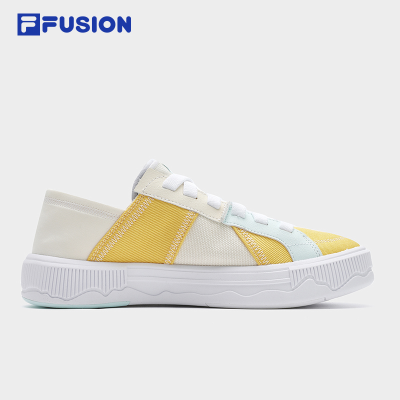 FILA FUSION POP III SE FUSION SKATEBOARDING Women's Lifestyle Sneakers (Black / White / Yellow Shoes)