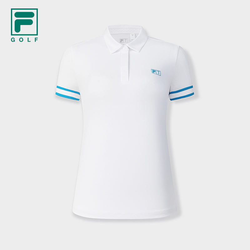 FILA CORE ATHLETICS GOLF (DP WORLD TOUR) Women Short Sleeve Polo (White)