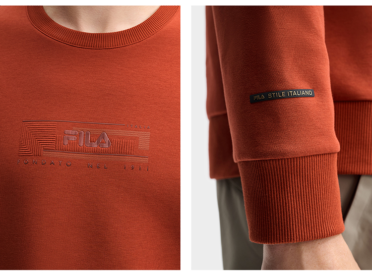 FILA CORE LIFESTYLE WHITE MILAN DESIGN WEEK Men Sweatshirt  (Red / Turquoise / White)