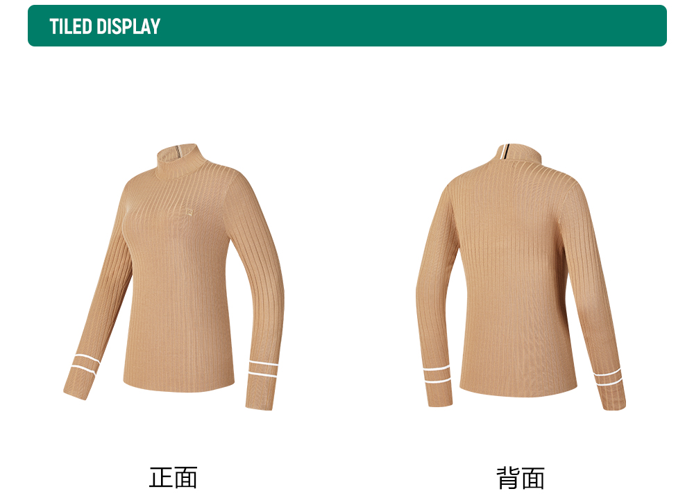 FILA CORE ATHLETICS GOLF BTB LUXURY CLASISSANCE Women Knit Sweater (Beige / Black)