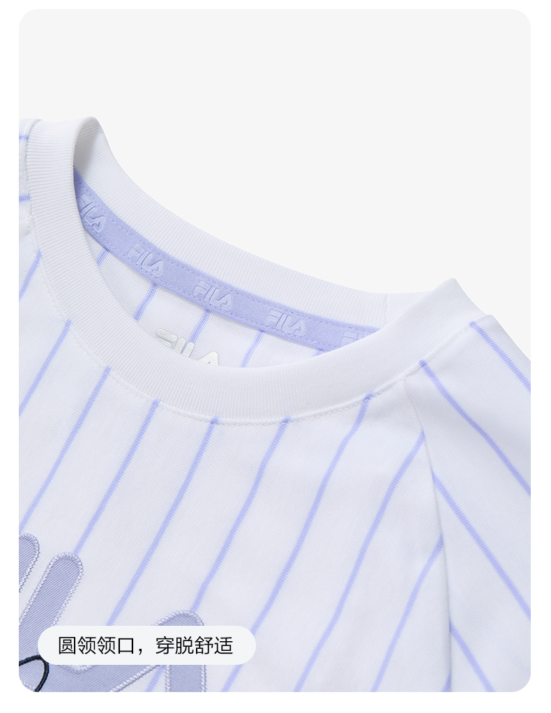 (130 - 165cm) FILA KIDS ORIGINALE Girl's Short Sleeve T-Shirt in White