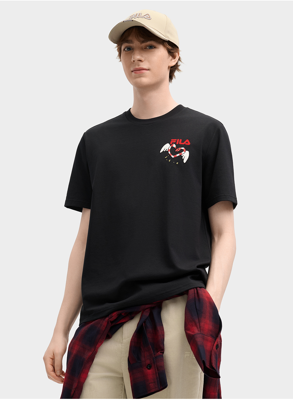 FILA CORE LIFESTYLE ORIGINALE FILA SOPHEY Unisex Short Sleeves T-Shirt (Black / Red / White) - Unisex