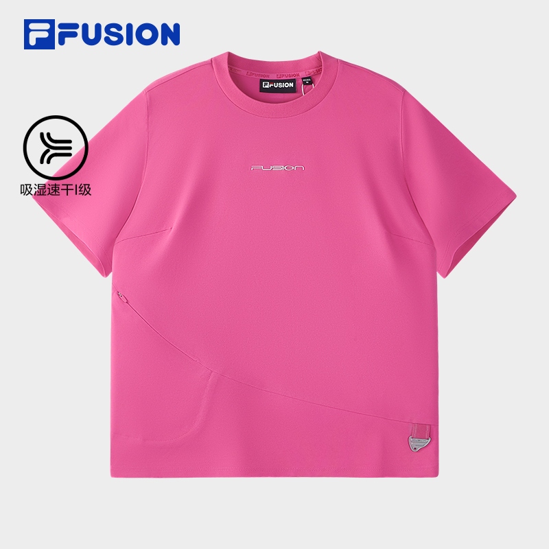 FILA FUSION URBAN TECH Women Short Sleeve T-shirt (Pink/White)