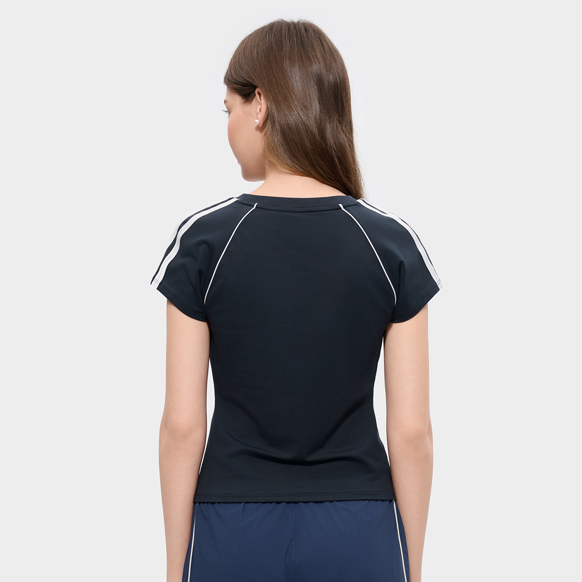 [Tian Xi Wei's Pick] FILA FUSION INLINE Women Knitted Short Sleeve Top