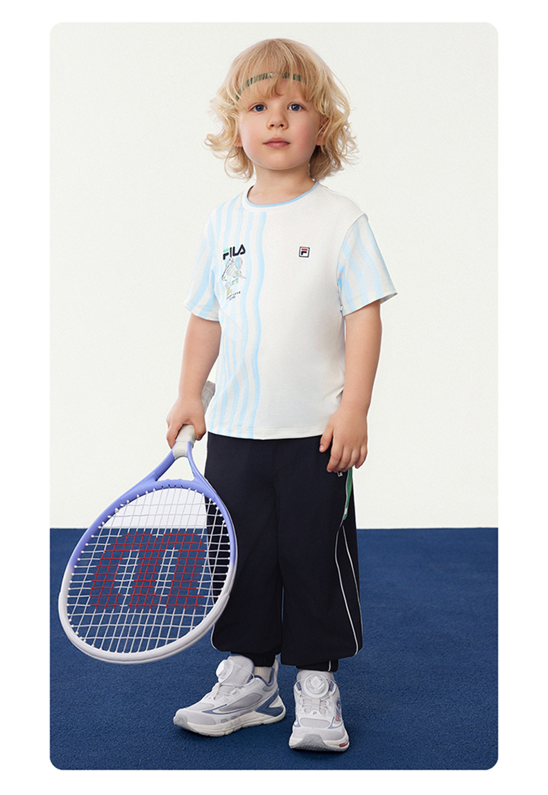 (105 - 130cm) FILA KIDS TENNIS Boy's Short Sleeve T-Shirt in Full Print
