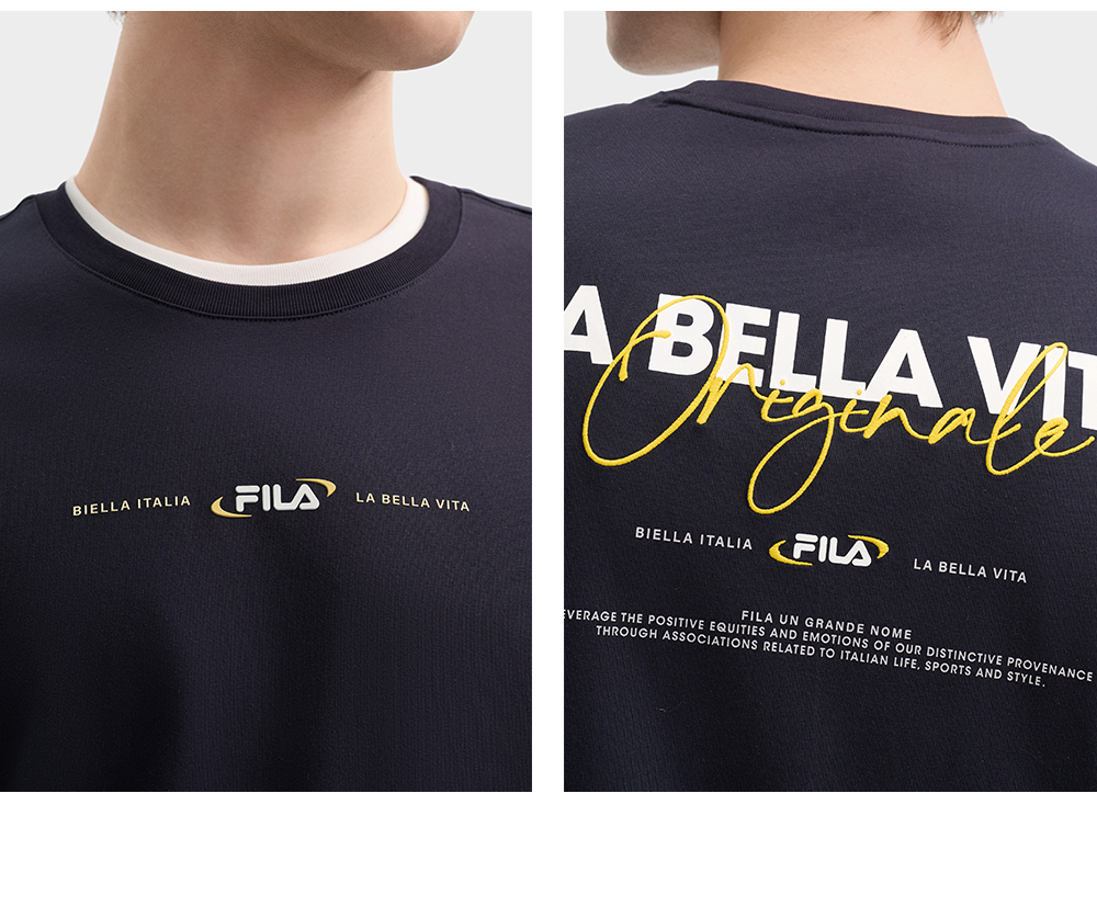 FILA CORE LIFESTYLE ORIGINALE FÊTE DE LA MUSIQUE Men Short Sleeve T-shirt (Brown / Navy)