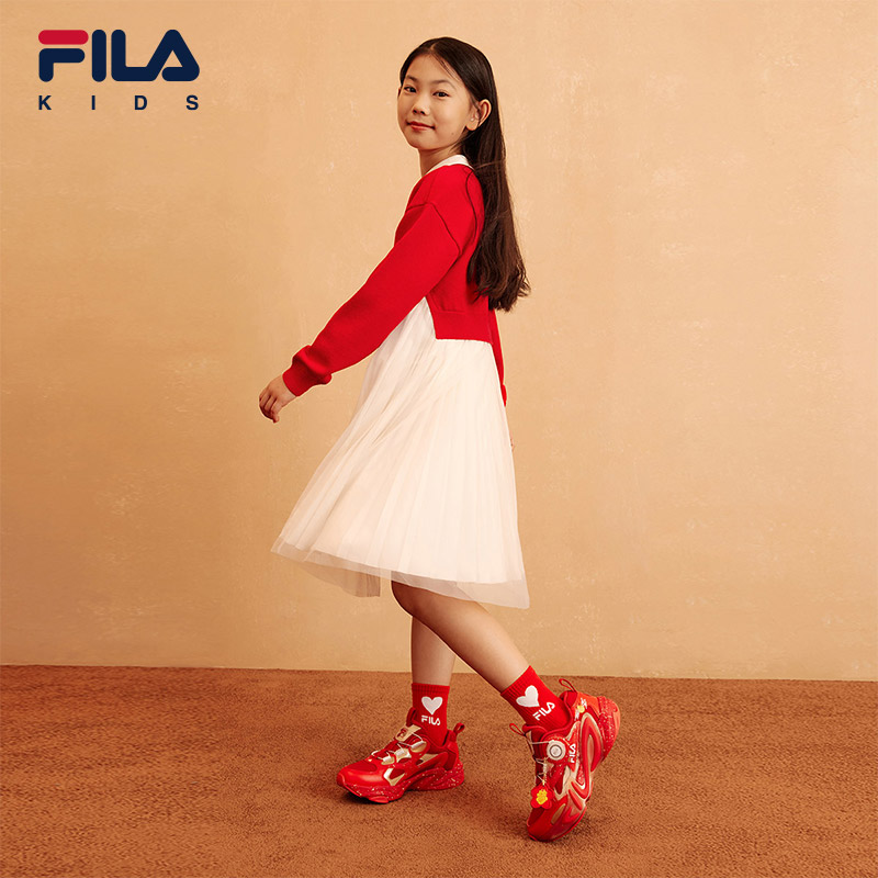 [ CNY Collection ] FILA KIDS ORIGINALE Chinese New Year Girl's Dress in Red