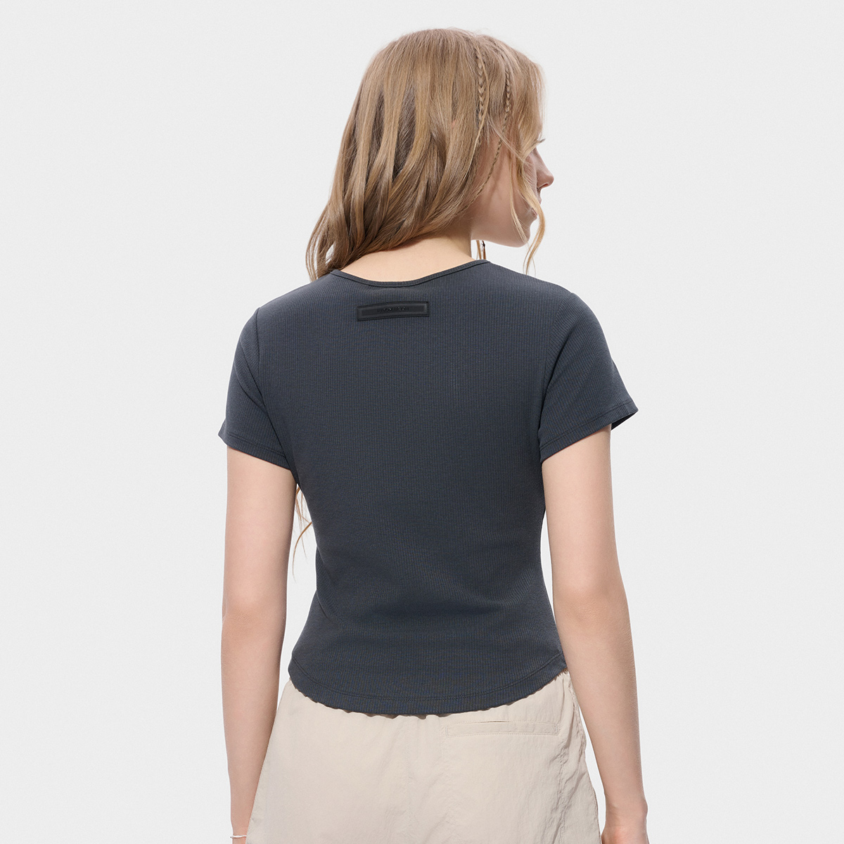 FILA FUSION INLINE Women Knitted Short Sleeve Top