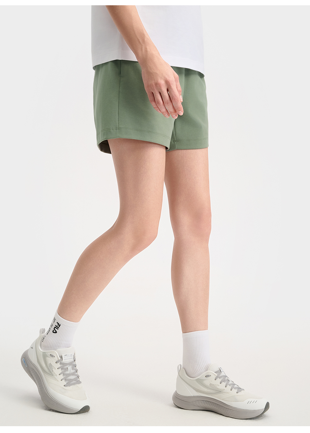 FILA CORE ATHLETICS FILA-FIT WOMEN Women Knitted Shorts (Black / Olive Green)