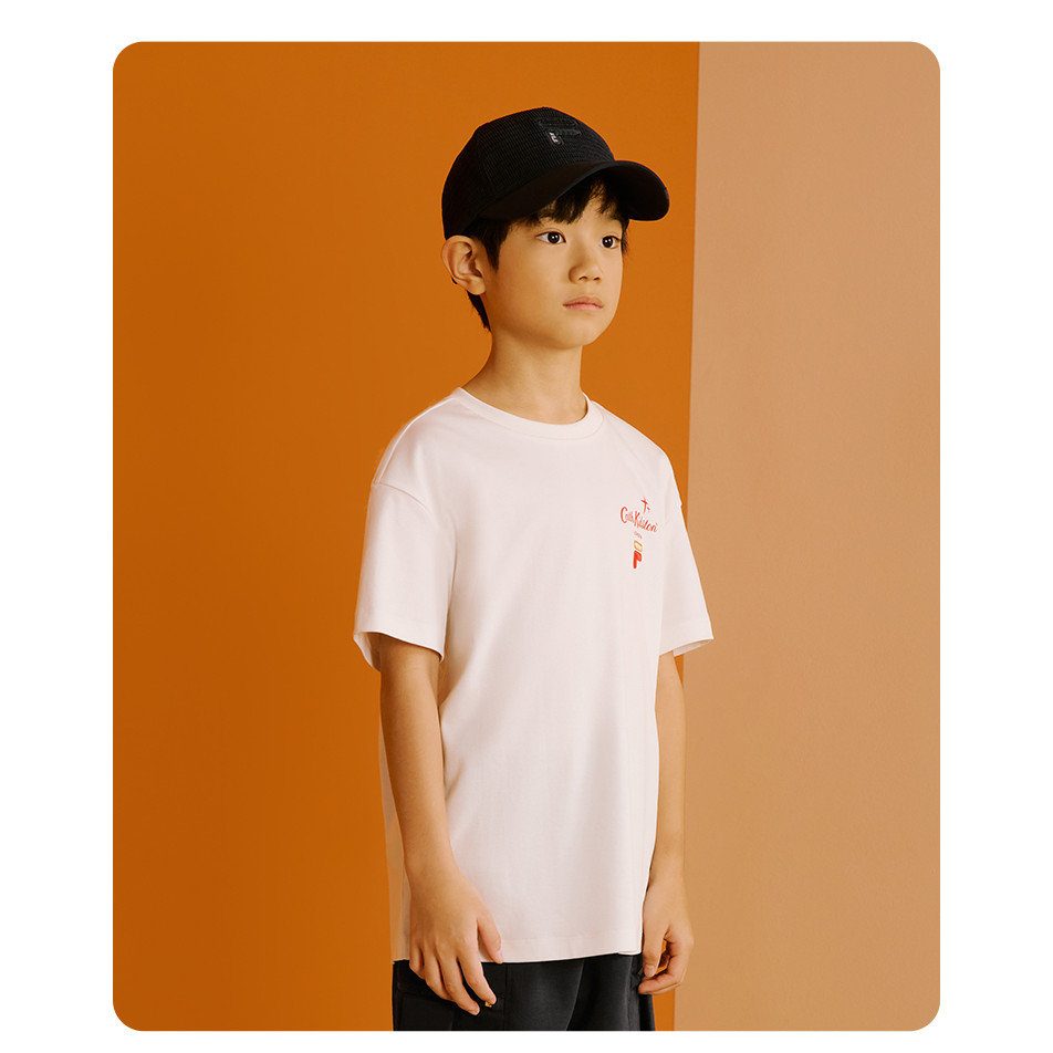 (105-170cm) [CNY Collection] FILA KIDS x CATH KIDSTON Boy's Short Sleeve T Shirt in White